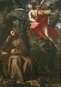 Saint Francis consoled by an Angel Francesco Cozza
